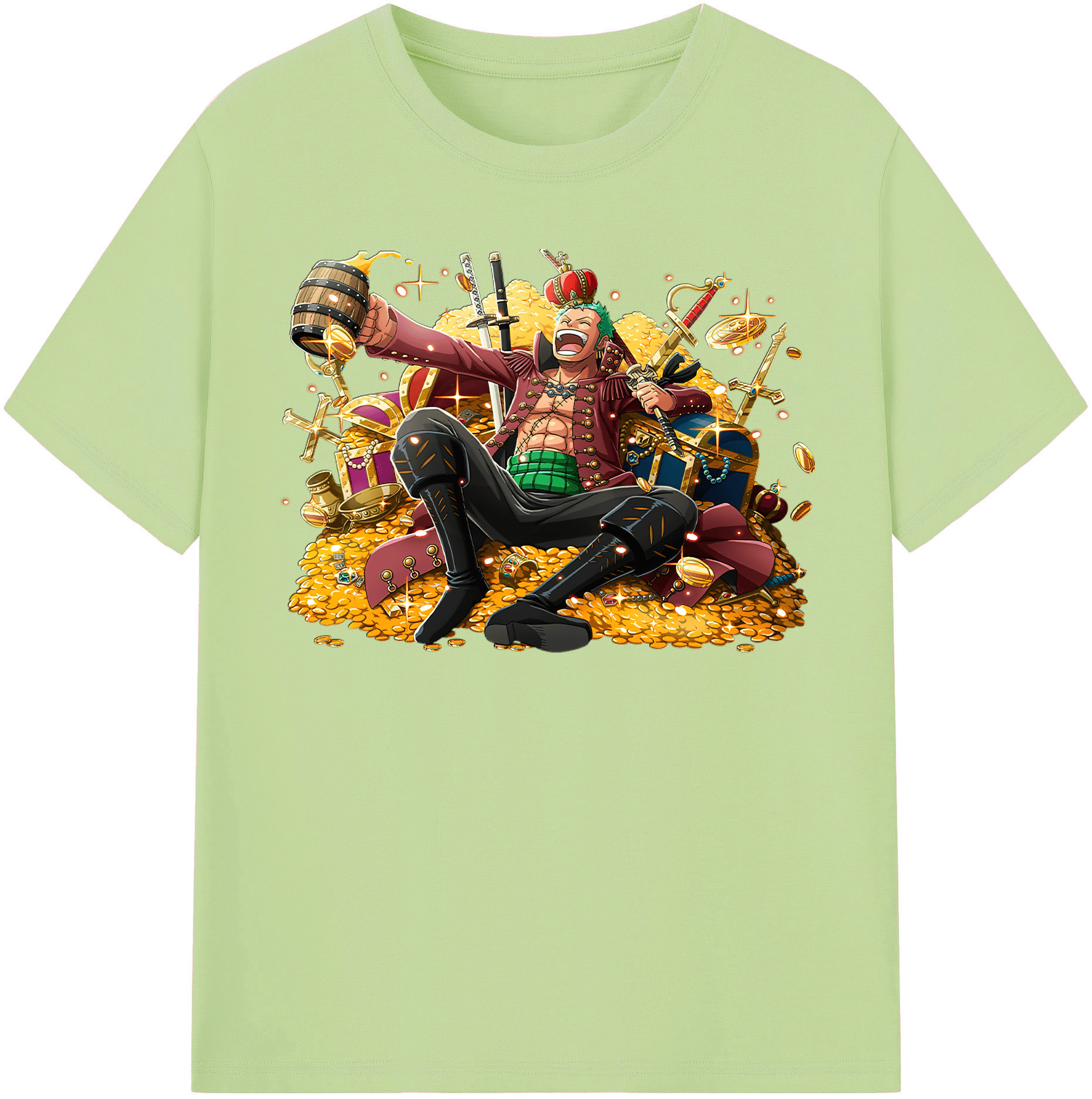 ワンピース ロロノア・ゾロ ONE PIECE Roronoa Zoro 綿100％半袖Tシャツ（フロントプリント）